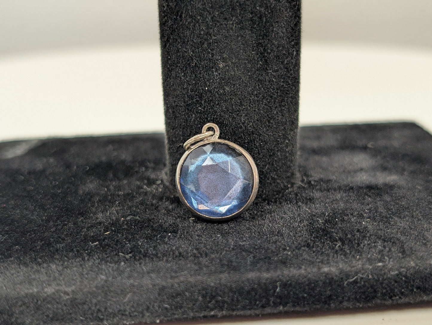 Sterling Silver September Sapphire Pendant - Tested Sterling Silver - Birthstone Pendant