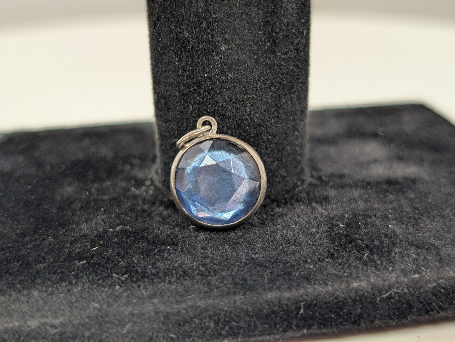 Sterling Silver September Sapphire Pendant - Tested Sterling Silver - Birthstone Pendant