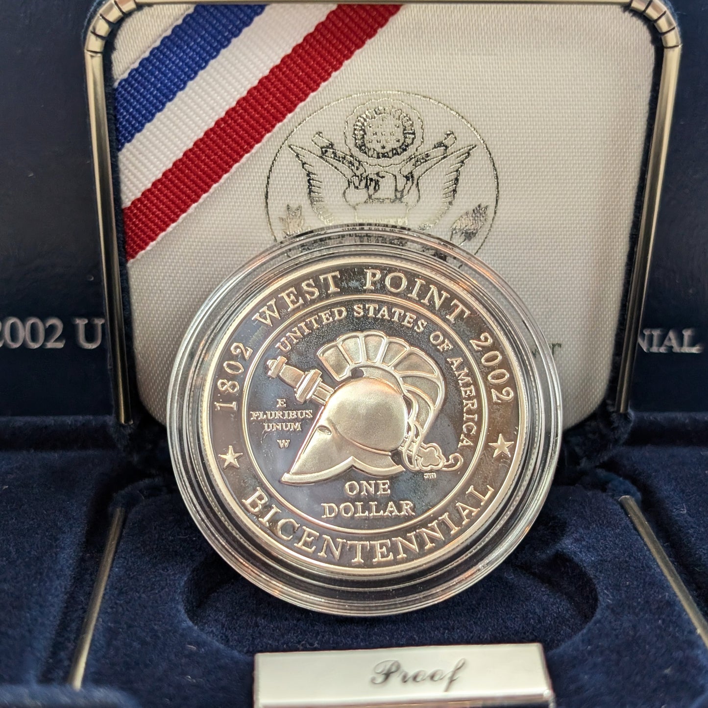 2002-W U.S. Proof Commemorative Silver Dollar West Point Military Academy Bicentennial W/ Box and COA