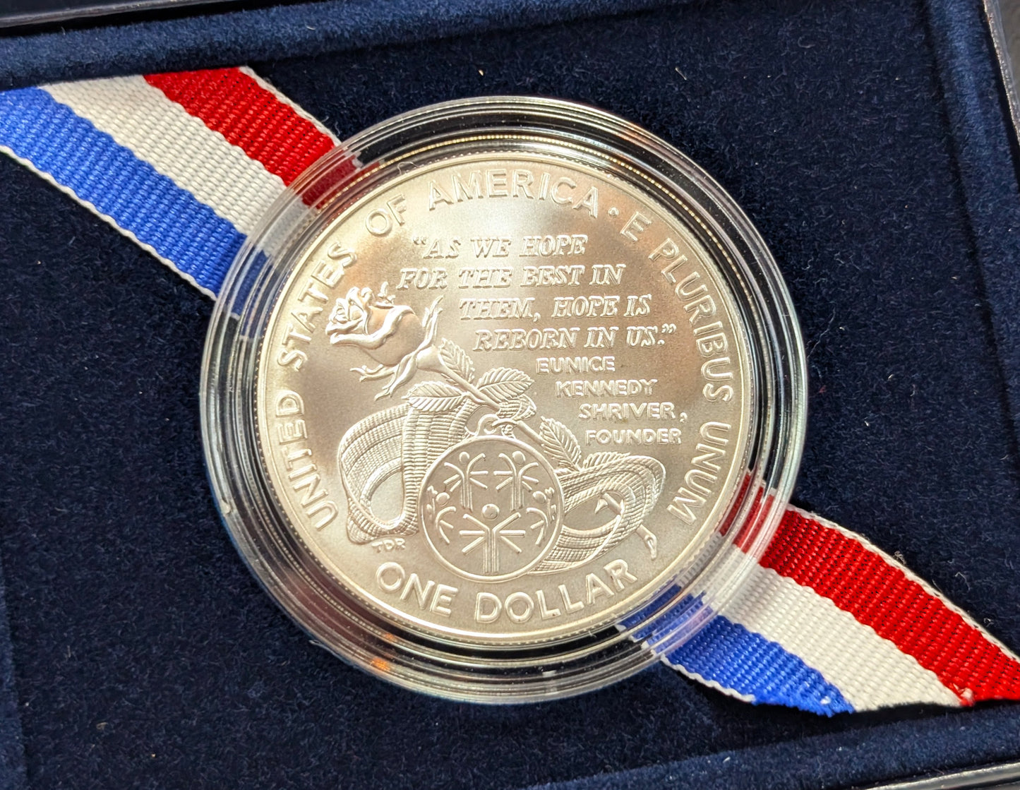 1995-W UNC Commemorative SILVER Dollar Special Olympics West Point Mint With Box and COA