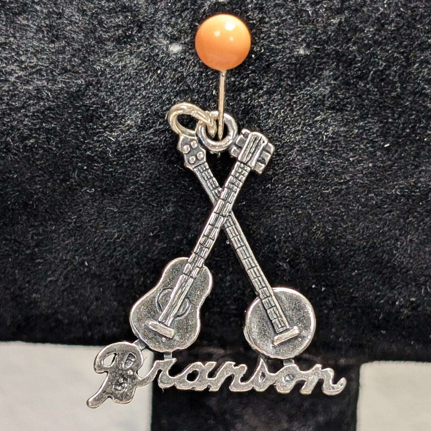 Vintage Sterling Banjo & Guitar Branson Missouri Music Heritage Pendant Charm 925 Silver 3.1 Grams