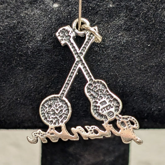 Vintage Sterling Banjo & Guitar Branson Missouri Music Heritage Pendant Charm 925 Silver 3.1 Grams