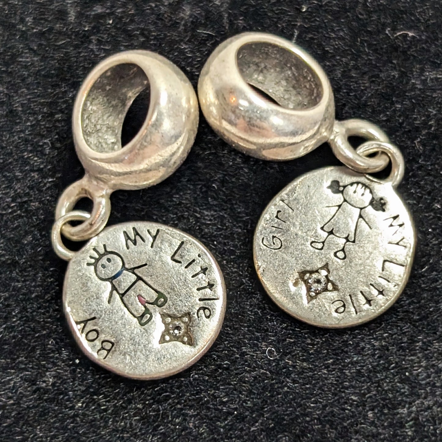 Sterling My Little Boy & Girl" Pandora & Thomas Sabo Style Charms for Parents Perfect Gift