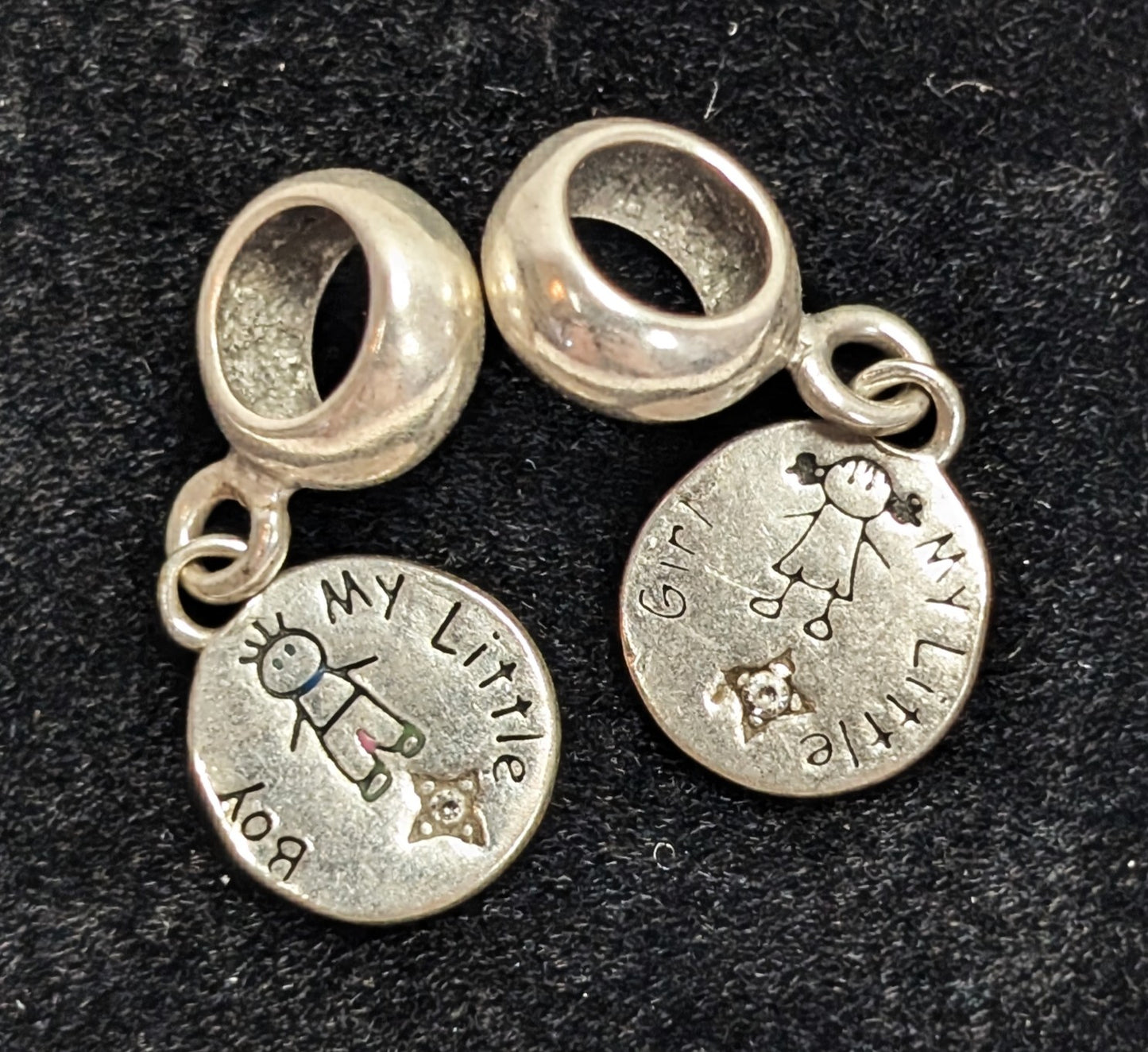 Sterling My Little Boy & Girl" Pandora & Thomas Sabo Style Charms for Parents Perfect Gift