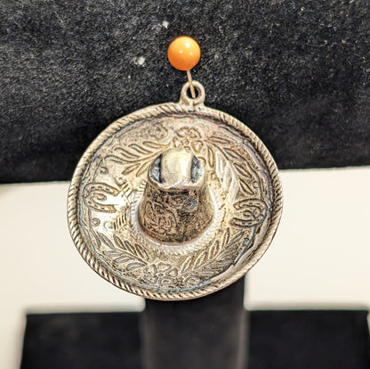 Intricate Vintage Hecho En Mexico Sterling Silver Hallmarked 925 FHC Sombrero Hat Pendant Charm About 5.3 Grams