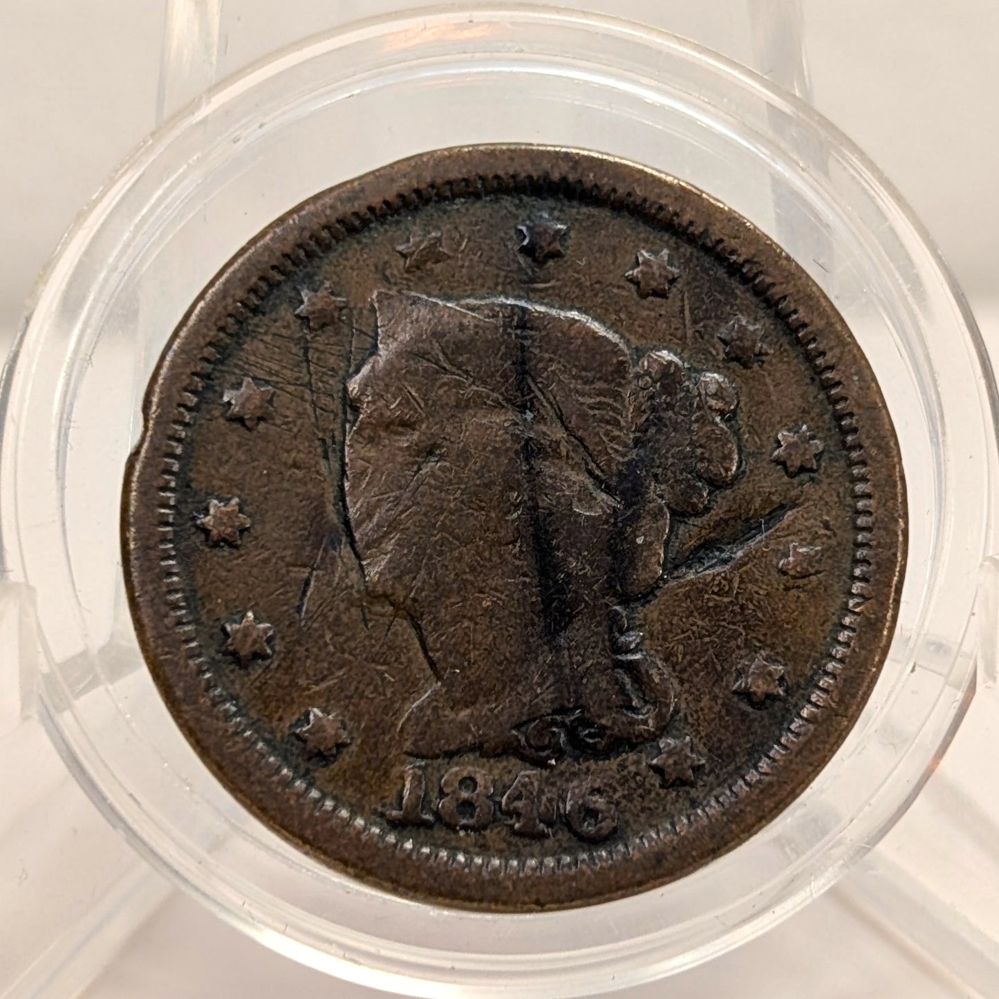 Scarce 1843 Braided Hair Large Cent Mature Head Large Letter Variety AG PCGS# 405845 OR 403943