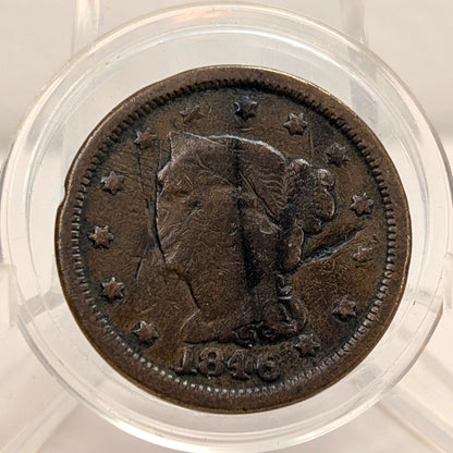 Scarce 1843 Braided Hair Large Cent Mature Head Large Letter Variety AG PCGS# 405845 OR 403943