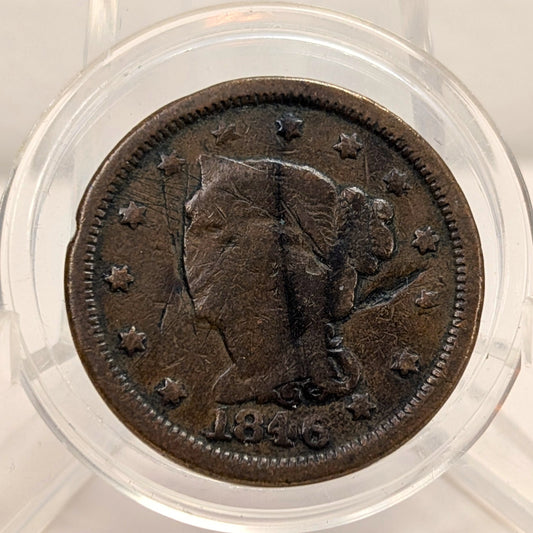 Scarce 1843 Braided Hair Large Cent Mature Head Large Letter Variety AG PCGS# 405845 OR 403943