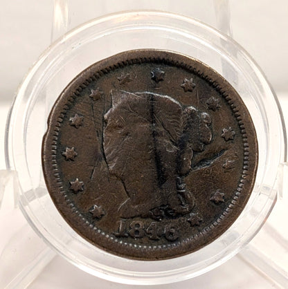 Scarce 1843 Braided Hair Large Cent Mature Head Large Letter Variety AG PCGS# 405845 OR 403943