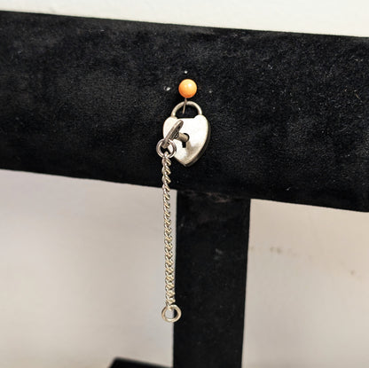 Vintage H.F.B Co Sterling Silver Heart Lock and Key Pendant With Working  Padlock Mechanism Barrows Co., H.F. N. Attleboro Mass.