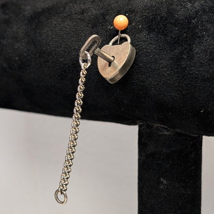 Vintage H.F.B Co Sterling Silver Heart Lock and Key Pendant With Working  Padlock Mechanism Barrows Co., H.F. N. Attleboro Mass.