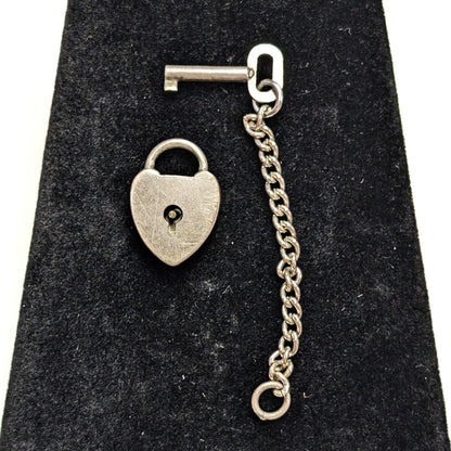 Vintage H.F.B Co Sterling Silver Heart Lock and Key Pendant With Working  Padlock Mechanism Barrows Co., H.F. N. Attleboro Mass.