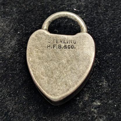 Vintage H.F.B Co Sterling Silver Heart Lock and Key Pendant With Working  Padlock Mechanism Barrows Co., H.F. N. Attleboro Mass.