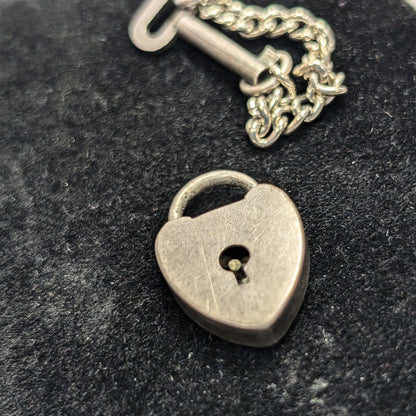 Vintage H.F.B Co Sterling Silver Heart Lock and Key Pendant With Working  Padlock Mechanism Barrows Co., H.F. N. Attleboro Mass.