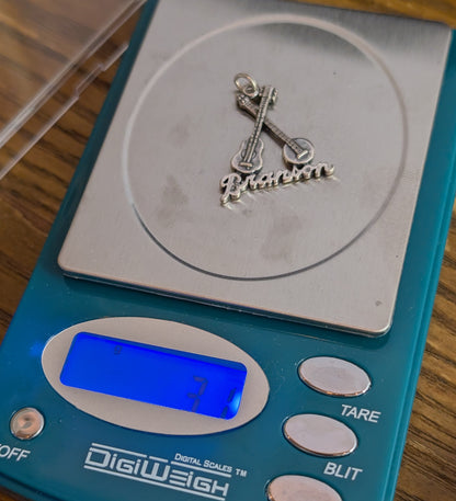 Vintage Sterling Banjo & Guitar Branson Missouri Music Heritage Pendant Charm 925 Silver 3.1 Grams