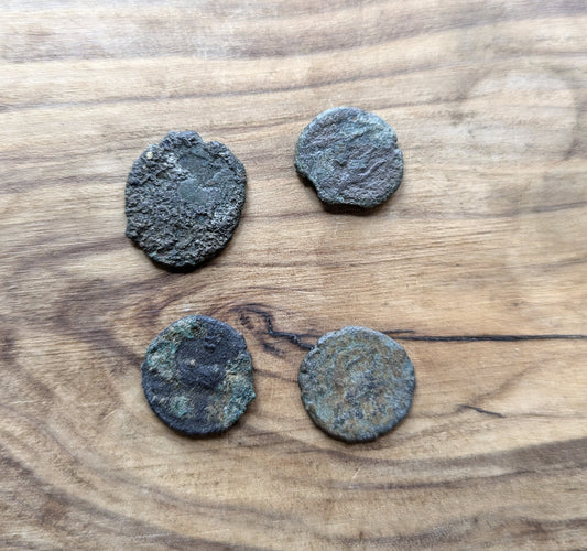 Lot of Four Unidentified Ancient Currencies - Lot of 4 Ancient Coins