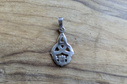 Sterling Silver Celtic Symbol Charm - Stamped and Tested Sterling Silver - Triquetra/Trinity Knot and Irish Claddagh