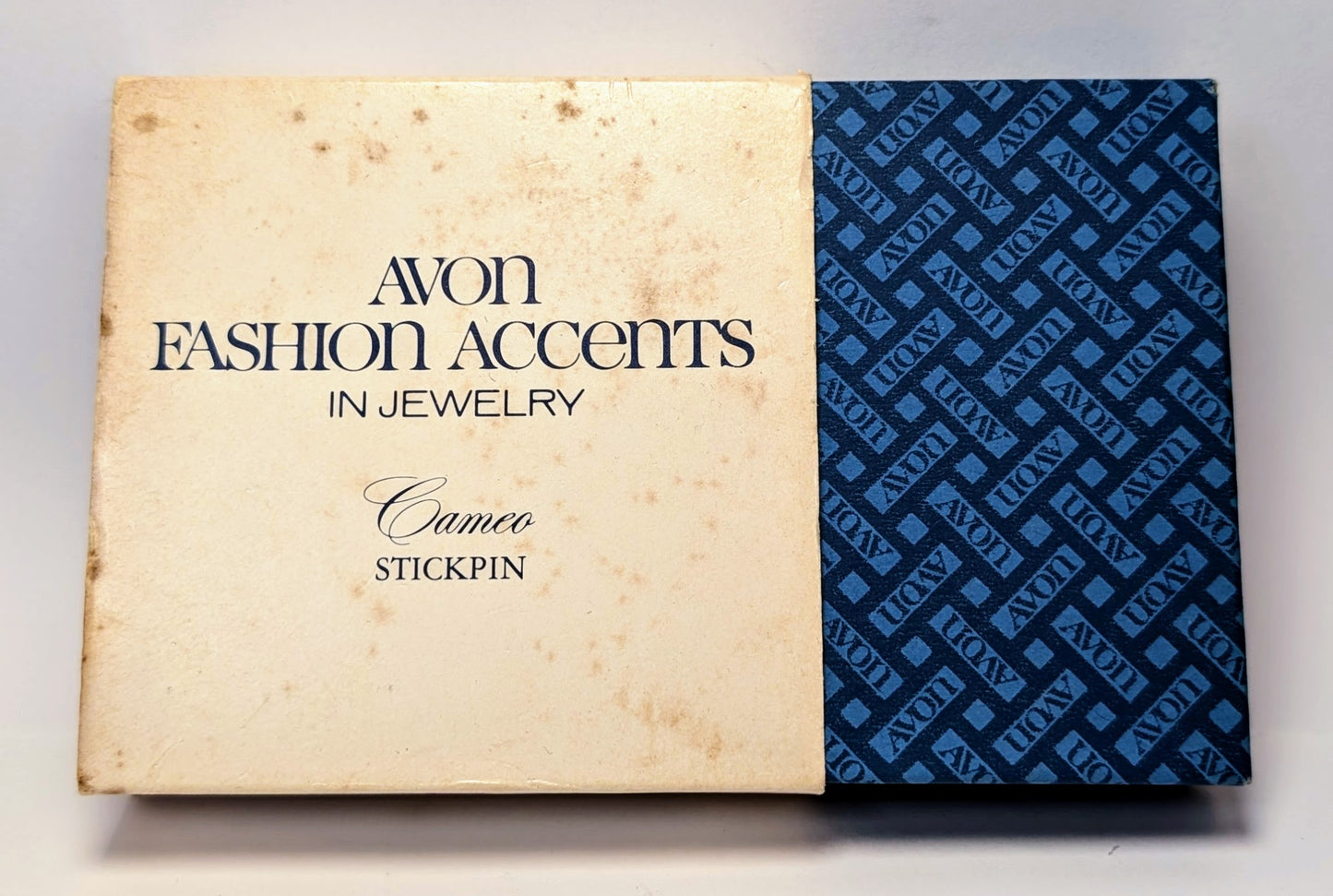 Elegant 1978 Avon Faux Cameo Stick Pin - Choice With or Without Original Box - Vintage 1970s Avon Goldtone Cameo Hat Stick Pin