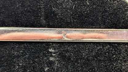 Funky Swank Silvertone Music Notes Tie Bar Clip - 3" Length - Vintage Swank Silver Treble Clef Musical Design Tie Clip