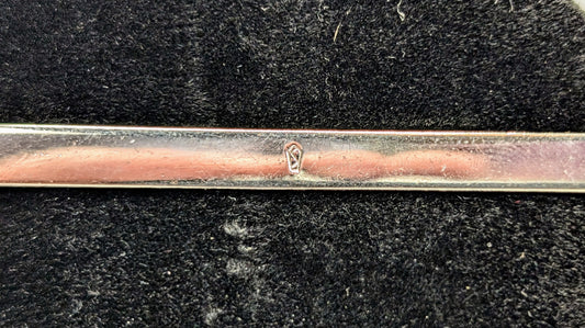 Funky Swank Silvertone Music Notes Tie Bar Clip - 3" Length - Vintage Swank Silver Treble Clef Musical Design Tie Clip