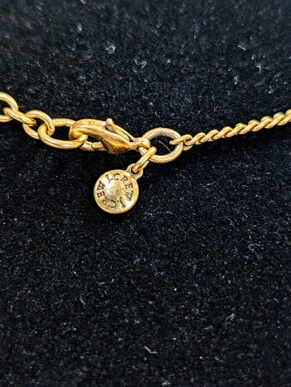 Stunning J. Crew Gold Toned Pastel Starburst Rhinestone Statement Necklace - 32" Length - Vintage J. Crew Pastel Pendant Necklace