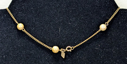 Stunning Sarah Coventry Goldtone Faux Pearl Long Link Necklace - 35" Length - Vintage Sarah Cov. Gold Ivory Bead Layering Necklace