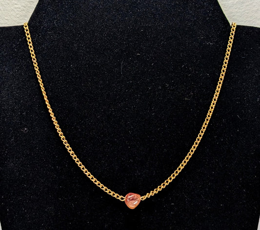 Unique Sarah Coventry Patent Pending Goldtone Red Stone Unique Clasp Chain Necklace - 32" Length - Vintage Sarah Cov. Pat. Pend. Necklace