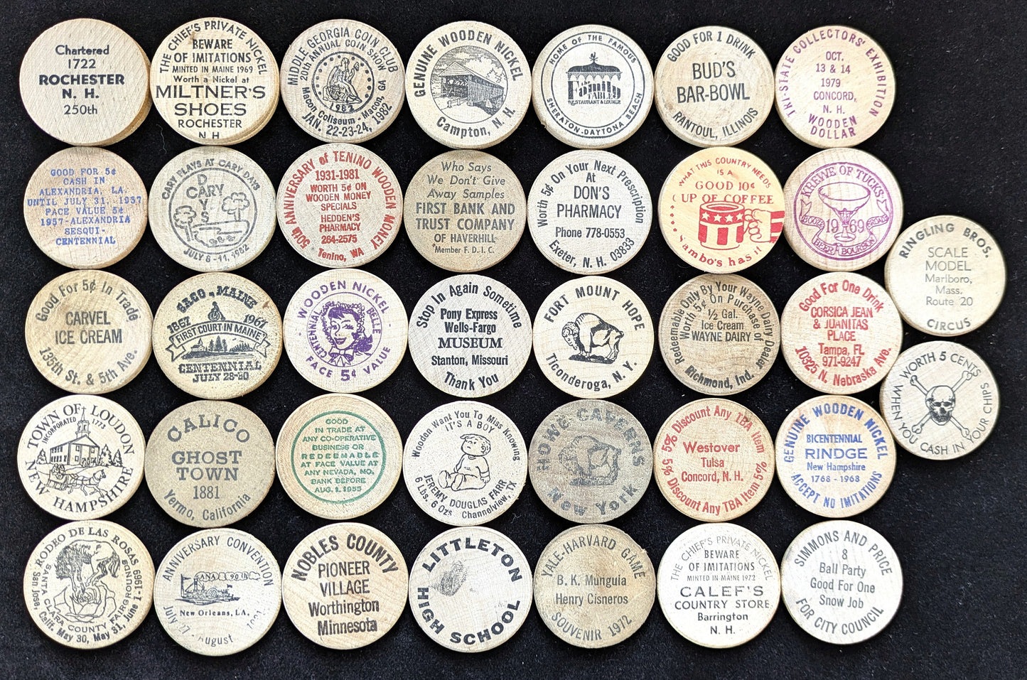 Wooden Nickel Choose From Over 30 Types!!! - Choose Your Variant Wooden Nickels