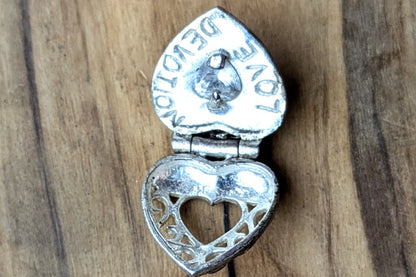 Sterling Silver Jezlaine Crystal Mother Open Filigree Heart Locket - Stamped and Tested Sterling Silver - Hearts and Love Charms - Familial Bonds