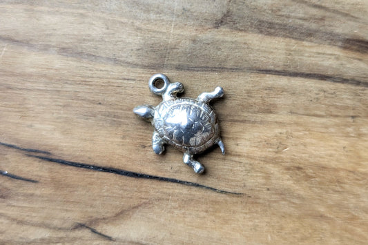 Cute Sterling Silver Turtle Charm - Tested Sterling Silver - Wisdom/Longevity Charm