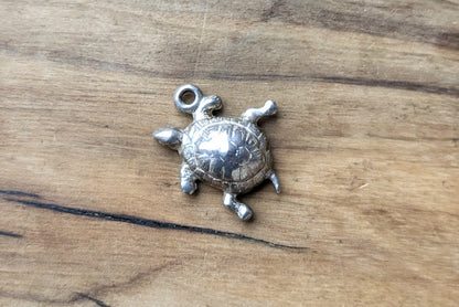 Cute Sterling Silver Turtle Charm - Tested Sterling Silver - Wisdom/Longevity Charm