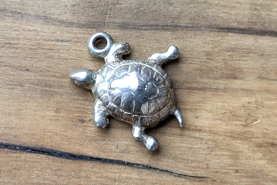 Cute Sterling Silver Turtle Charm - Tested Sterling Silver - Wisdom/Longevity Charm