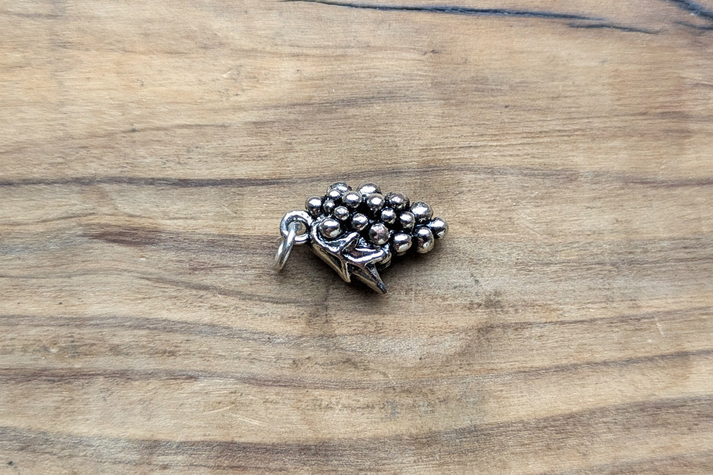 Sterling Silver Grape Cluster Charm - Tested Sterling Silver - Wine Making Jewelry - Vineyard Charms