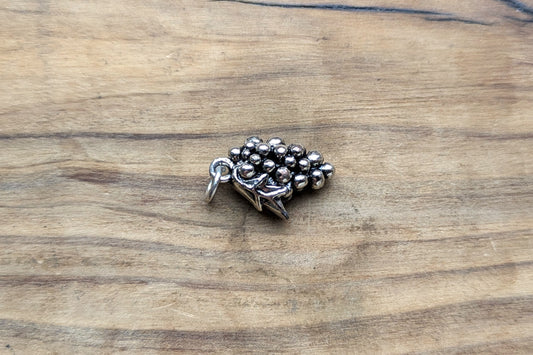 Sterling Silver Grape Cluster Charm - Tested Sterling Silver - Wine Making Jewelry - Vineyard Charms