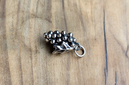 Sterling Silver Grape Cluster Charm - Tested Sterling Silver - Wine Making Jewelry - Vineyard Charms