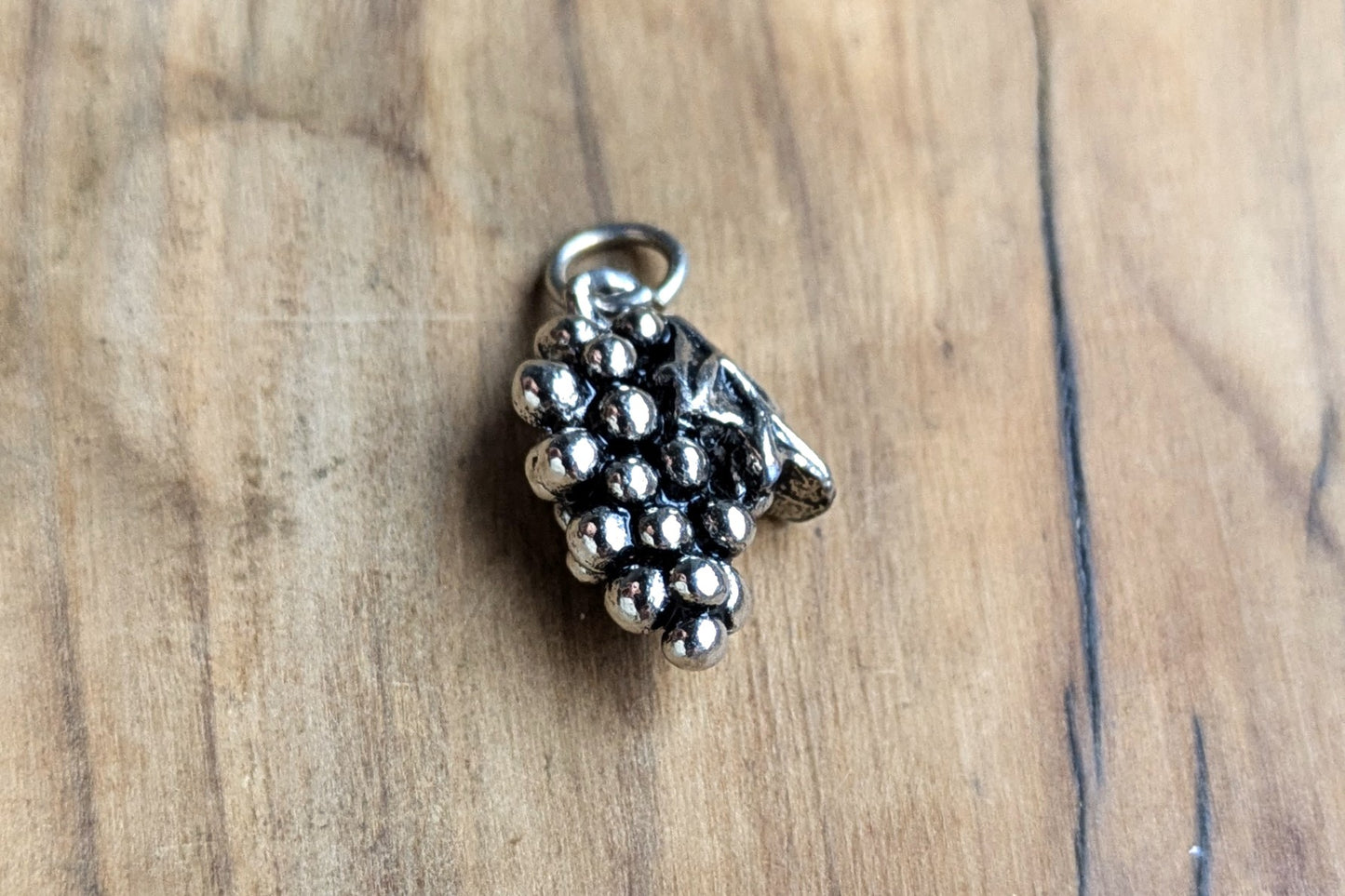 Sterling Silver Grape Cluster Charm - Tested Sterling Silver - Wine Making Jewelry - Vineyard Charms