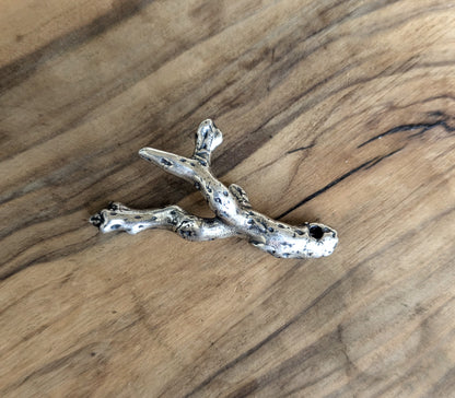 Sterling Silver Driftwood Pendant! Hollow Tree Branch 925 Sterling Silver Antique Charm / Pendent