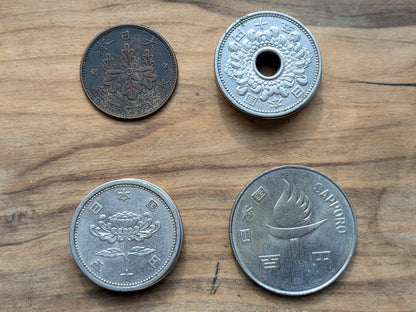 1900s Japan Yen Coins - Showa Japan Coins -  50s and 60s Fifty Yen, 100 Yen 1972 - Choose by Year and Type! -