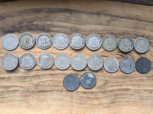 1800s and 1900s German 10 Pfennig - Great condition - Choose by Date - German Empire, WWI Era Germany Coin -