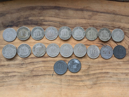 1800s and 1900s German 10 Pfennig - Great condition - Choose by Date - German Empire, WWI Era Germany Coin -