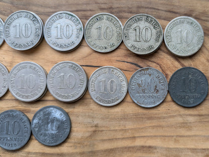 1800s and 1900s German 10 Pfennig - Great condition - Choose by Date - German Empire, WWI Era Germany Coin -