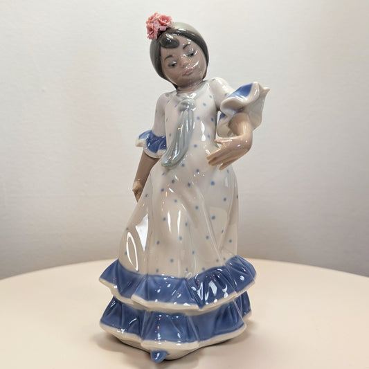 LLADRO Juanita - Flamenco Dancer Blue Spanish Traditions #5193 Glossy Finish LIKE NEW - No Box