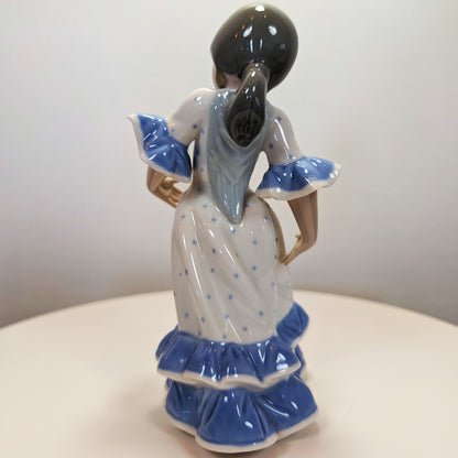 LLADRO Juanita - Flamenco Dancer Blue Spanish Traditions #5193 Glossy Finish LIKE NEW - No Box