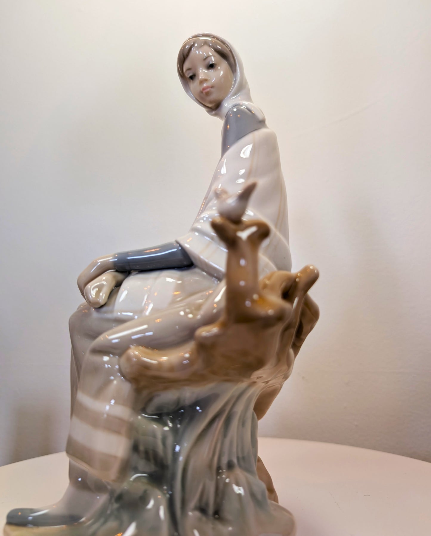 LLADRO New Shepherdess #4576 Glossy Porcelain Figurine - Like New - No Box