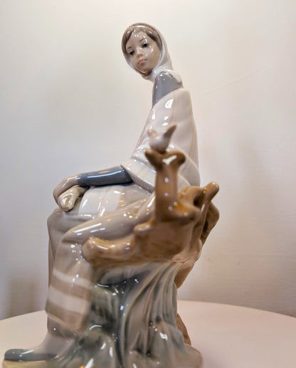 LLADRO New Shepherdess #4576 Glossy Porcelain Figurine - Like New - No Box