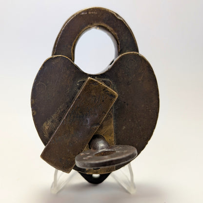 Railroad Padlock & Key N.Y.N.H & H.R.R Heart Cast Style - 1800s or 1900s