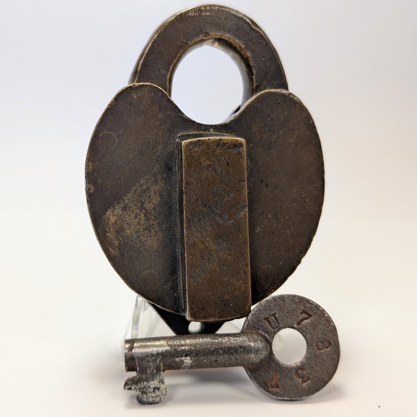 Railroad Padlock & Key N.Y.N.H & H.R.R Heart Cast Style - 1800s or 1900s