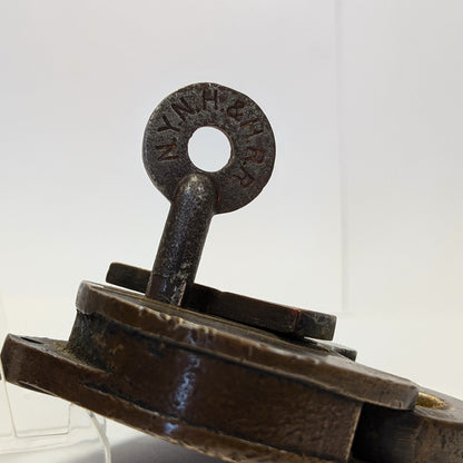Railroad Padlock & Key N.Y.N.H & H.R.R Heart Cast Style - 1800s or 1900s