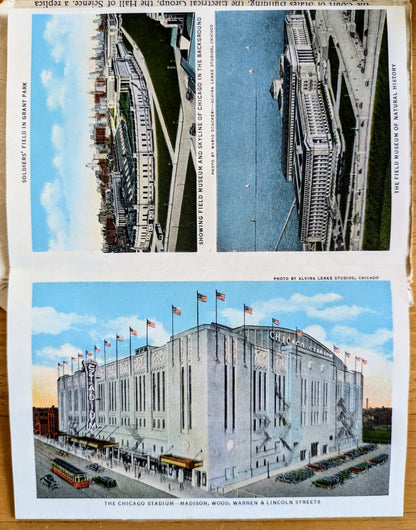 Lot of 6 1933 Chicago World's Fair Century of Progress Linen Postcards - All Posted/Stamped - Vintage Chicago World's Fair Postcard