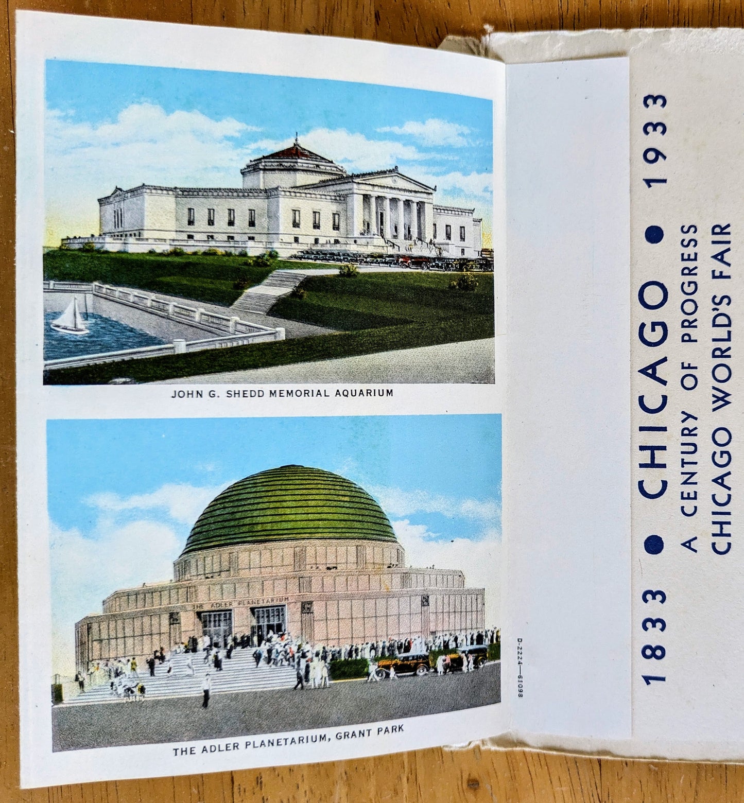 1933 Chicago World's Fair Century of Progress Souvenir Booklet - Unposted/Blank - Vintage Chicago World's Fair Postcard Photo Folder